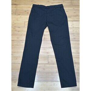 Lululemon Black Commission Pant Classic Swift Cotton 34x33 Straight Leg ABC